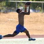 Kaicen Carter leaps to catch a pass. Ben Ray / The Mirror