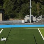 A new blue section of track inside Federal Way Memorial Field. Ben Ray / The Mirror