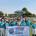 Soundview Little League hold a banner after winning the state tournament. Photo provided by Mark Landry.