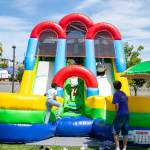 Bouncy obstacle courses were a popular spot for kids at the Community Festival.